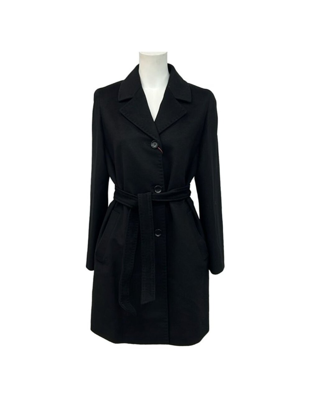 Max Mara Studio Coat M Black Long Sleeve Winter 40